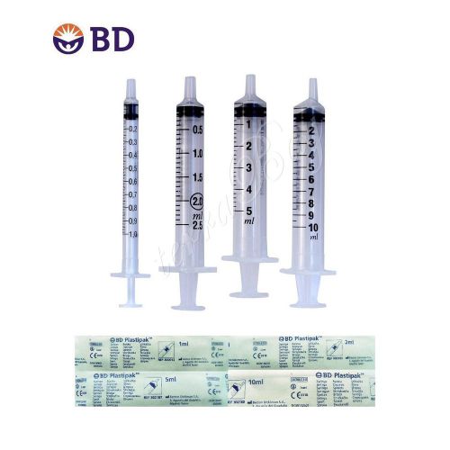 BD Plastipak Single Sterile Syringes 20ml 50ml / packs of 10 / Multiple Uses