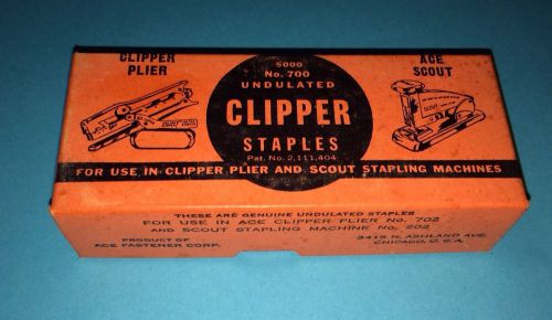 VINTAGE No 700 CLIPPER Staples for Ace Clipper Plier &amp; Scout Stapling Machine