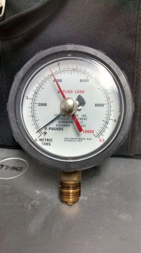 &#034;Fred S. Carver Inc&#034; Hydraulic Oil Pressure Gauge Made In USA