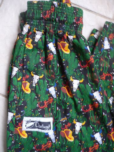 Chefwear brand baggy chef pants w elastic waist southwest  sz: adult xs or child for sale