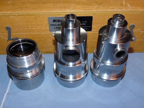 NIKON V14 COMPARATOR PROJECTION LENS LOT of 3 10X, 300X, 400X w/CASE Nice