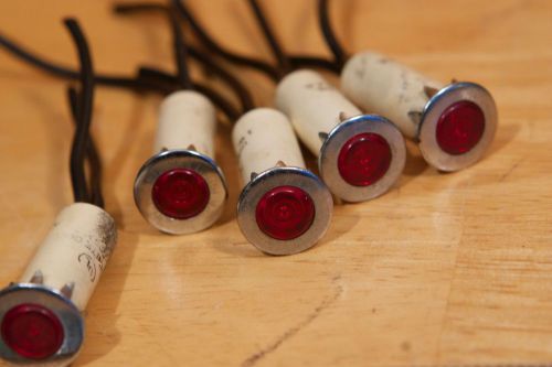 Lot of 5 vintage neon pilot indicator lamp red - ucinite 1w 125vac - pulls  for sale