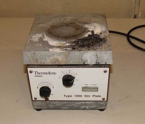 Thermolyne Hot Plate / Stirrer Type 1000 - Tested, Heats Great, Spins Fast