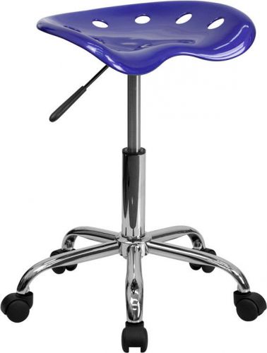 Flash furniture vibrant tractor seat and stool deep blue for sale