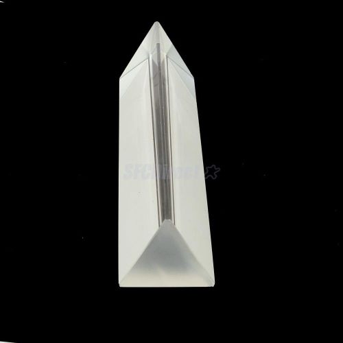 7&#034; clear optical glass triple triangular prism physics teaching spectrum quality for sale