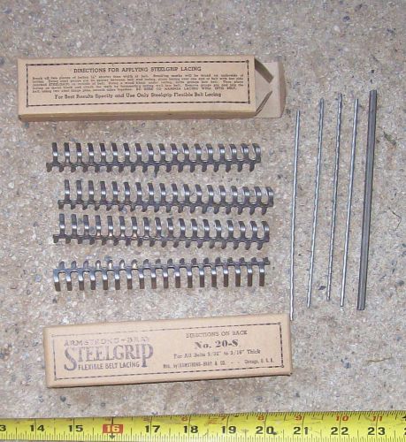 TWO NEW BOXES VINTAGE ARMSTRONG-BRAY FLEXIBLE BELT LACING 5/32&#034; to 3/16&#034; THICK