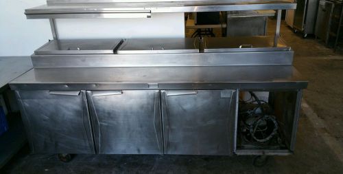Randall 92 inch deli prep cooler with over shelf