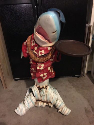 SHARK BUTLER WAITER  SERVER STATUE 3 FT TALL MAN CAVE BAR  RESTAURANT OFFER?