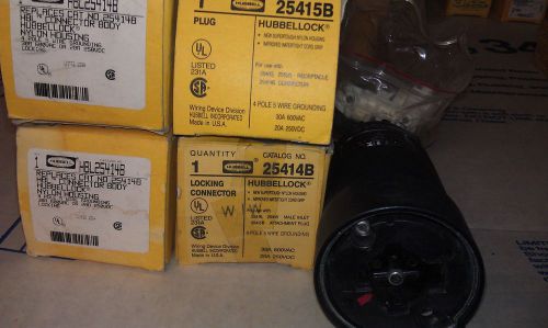 HUBBELL 25414B 30 Amp 600 VAC 20 Amp 250 VDC 4 Pole 5 Wire - NEW OLD STOCK - NOS