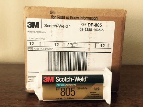 3M Scotch-Weld DP805 Toughened Acrylic Adhesive 47mL DuoPak off-white Case of 12