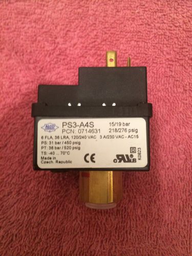 **NEW** ALCO CONTROLS PS3-A4S AUTOMATIC PRESSURE SWITCH 218/276 PSIG  15/19 BAR