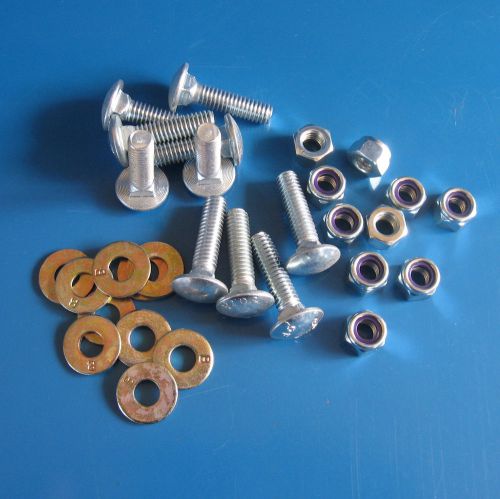30 Pieces Carriage Bolts Nuts Washers Kits Nylon Lock Nuts 5/16&#034;-18X1-1/4&#034;