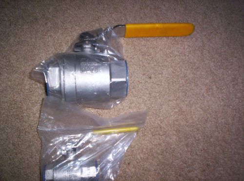 One 1 1/2 inch stainless steel ball valves by Apple and 3/4 by Warren