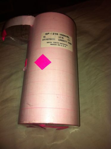 1 Sleeve Sato Sp-216 1500/Rl Pink Price Gun Labels 10 Rolls
