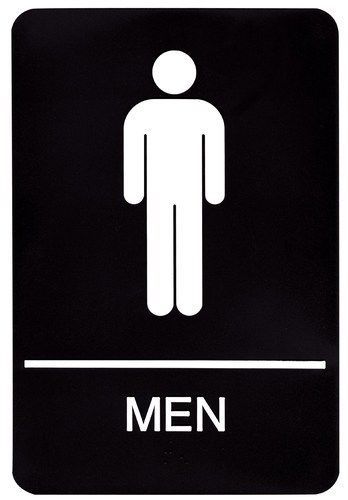 Headline sign 9002 ada men&#039;s restroom sign with tactile graphic, 6 inches by ... for sale