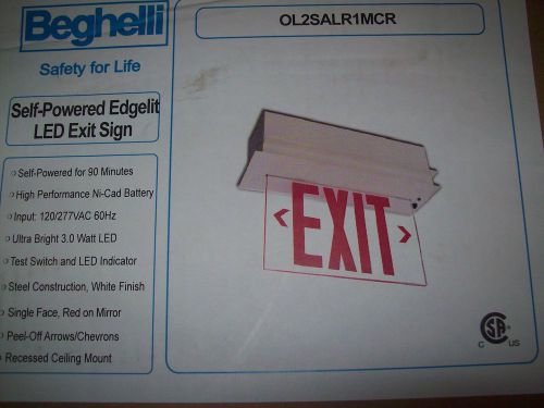 Beghelli Self-Powered Edgelit LED Exit Sign OL2SALR1MCR