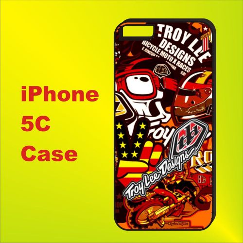 Troy Lee Designs Sticker Bomb New TPU Black Cover iPhone Case 5C