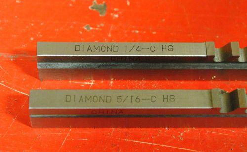 (2) DIAMOND C HS KEYWAY BROACHES 1/4&#034; and 5/16&#034; MACHINIST TOOL #1