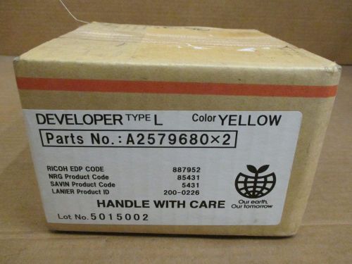 Sealed Genuine OEM Ricoh A2579680 887952 Yellow Developer Type L - 2 Pack
