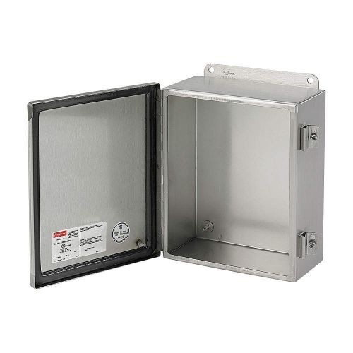 Hoffman a1008chnfss6 stainless junction box enclosure new hinged for sale