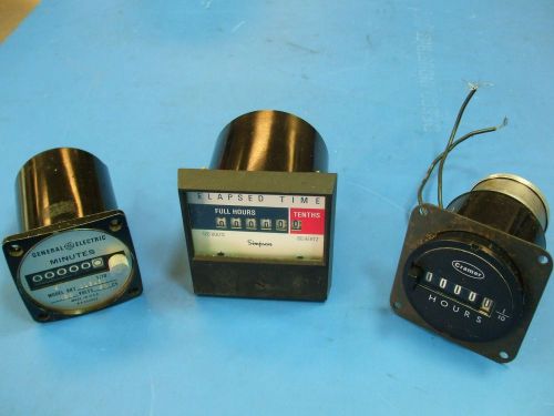 Elapsed Time Panel Meters Lot of 3 Assorted Pieces