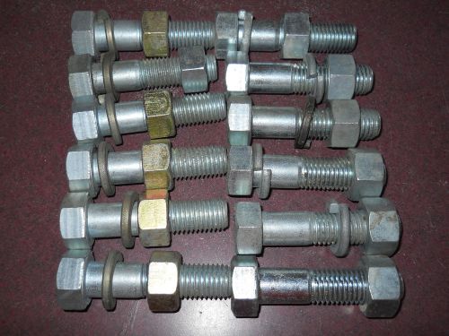 12 Qty 3&#034; long Hex Bolts 3/4&#034;w threads w/Lock Washer &amp; Nut