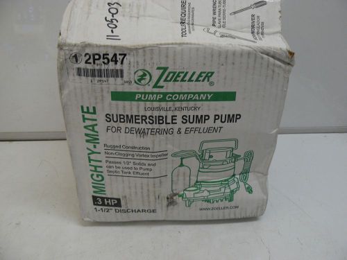 NEW ZOELLER 53-0036 SUBMERSIBLE SUMP PUMP