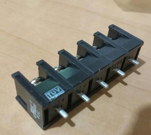 FUJICON 250V 15A 5 Pin PCB Screw Terminal Block Black