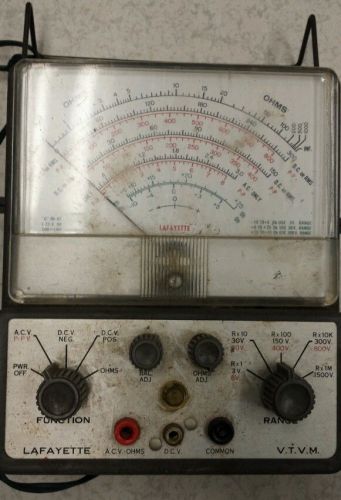 Lafayette radio &amp; tv vacuum tube voltmeter 38r0101 vintage television tester for sale