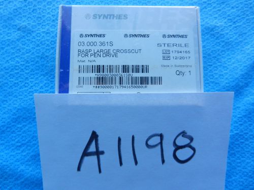 Synthes Orthopedic Large Crosscut Rasp For Pen Drive 03.000.361S  NEW!!