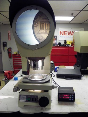Nikon v-12b bench top optical comparator / profile projector with 3 lenses, dro for sale