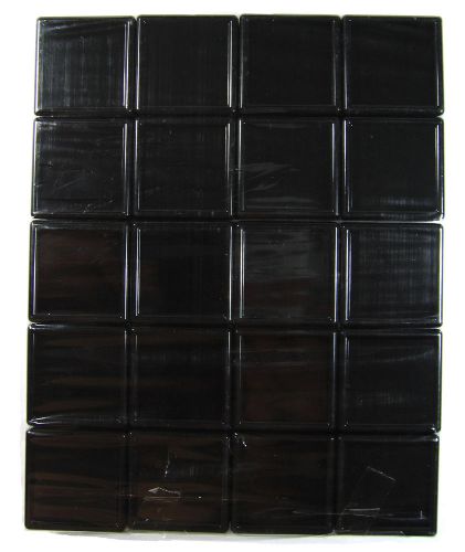 20 PCS OF TOP GLASS BLACK PLASTIC DIAMOND JEWELRY DISPLAY JAR BOX Size 4x4 cm
