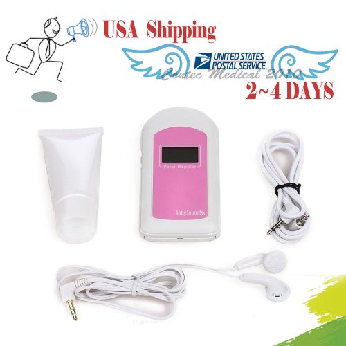 Usa shipping ultrasound prenatal fetal doppler lcd unburn baby heart fhr bb pink for sale