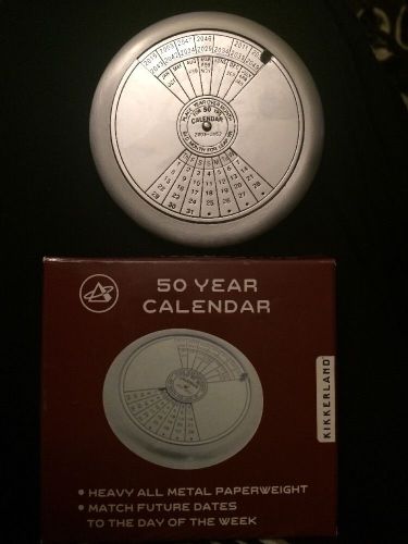 50 Year Calendar Metal Paperweight by Kikkerland 2003-2052