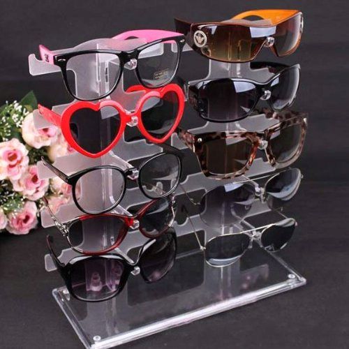 *New Cool Eyeglasses Sunglasses Glasses Display Stand Holder Rack 2 row 10 Pairs