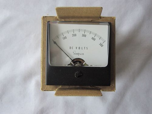 Simpson Panel Meter Model 1227 0-500 DC VOLTS New Old Stock