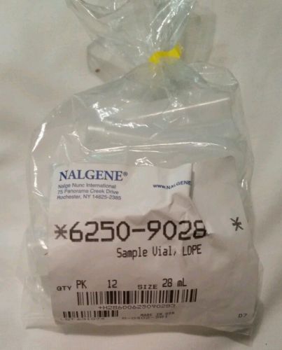 Nalgene 6250-9028 LDPE 28 mL Sample Vial, with Snap Cap 12/pk