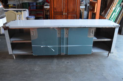8 FOOT STAINLESS STEEL CUSTOM PREP TABLE WITH STORAGE