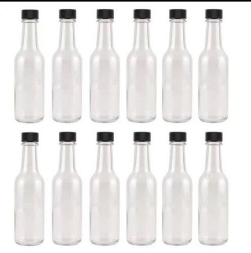 Hot Sauce Clear Glass Dasher Bottle W/ Lid And Dasher- Empty - 5 oz - 24 Pack