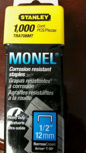 Stanley Monel Corrosion Resistant Staples TRA708MT 1000 PCS. 1/2&#034; 12mm