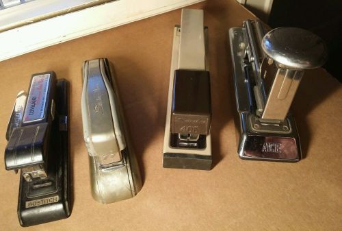 Lot of 4 Vintage Staplers, Ace, Bostitch, and 2 Swingline, Misc. Staples
