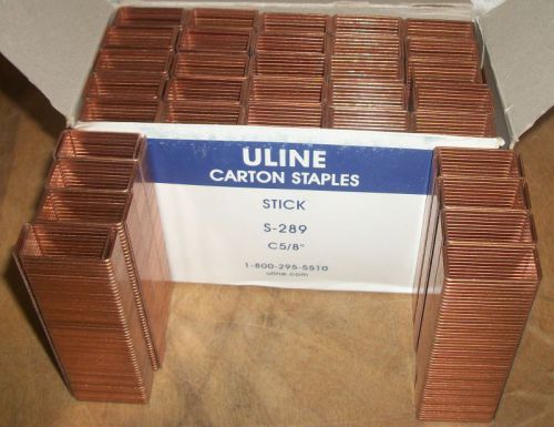 ULINE CARTON STAPLES STICK S-289 C5/8&#034; - 3300 STAPLES - 66 STICKS