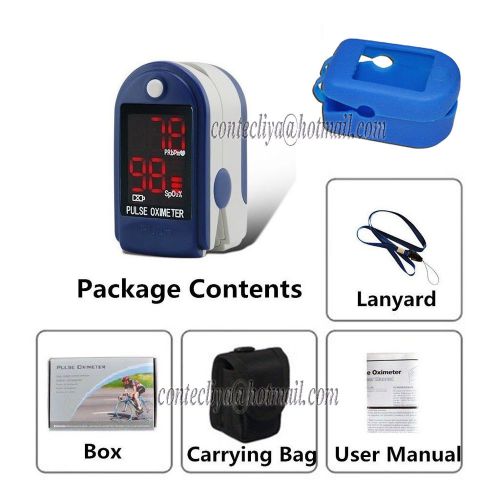 FDA US Seller!pulse oximeter pulse oxygen saturation SPO2,PR monitor+Rubber Case
