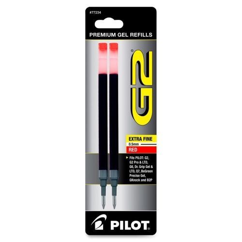 Pilot G2 Gel Ink Refill - 0.50 mm - Red - 2 / Pack - PIL77234