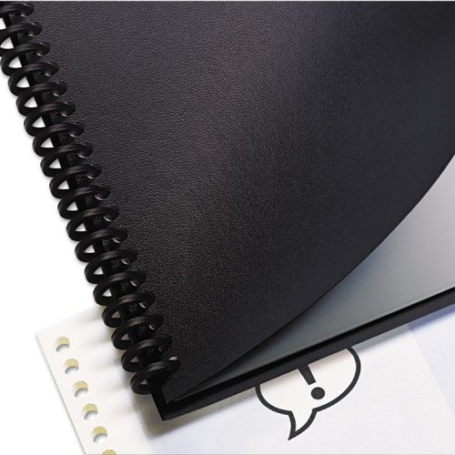 Leather Look Binding System Covers, 11 x 8-1/2, Black, 200 Sets/Box