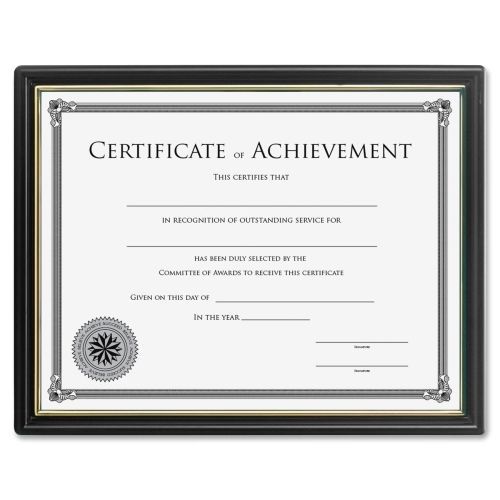 Lorell Ready-to-use Frame w/ Certificate of Achievement - 8&#034;x10&#034; -Blk- LLR31881