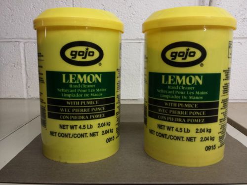 (2) gojo lemon pumice hand cleaner 4.5lb containers for sale