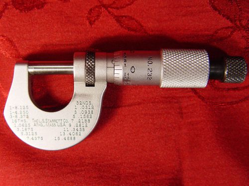 L.s. starrett co, no.232 (0-1/2&#034;) micrometer in excellent used condition for sale
