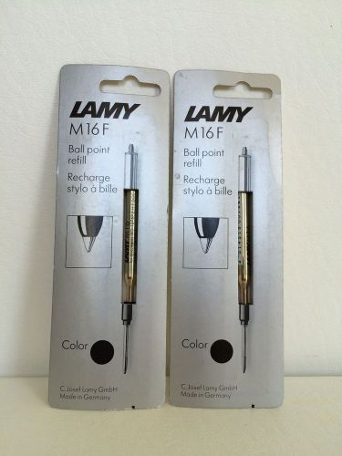 2 LAMY M16F BLACK Ball Point Pen Refill Cartridges - New