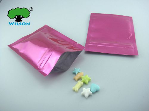 100 pcs (3x4inch) lovely pink color herbal bag plastic foil bags zip lock bags for sale